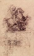 LEONARDO da Vinci Study Fur the Trivulzio-monument Spain oil painting artist